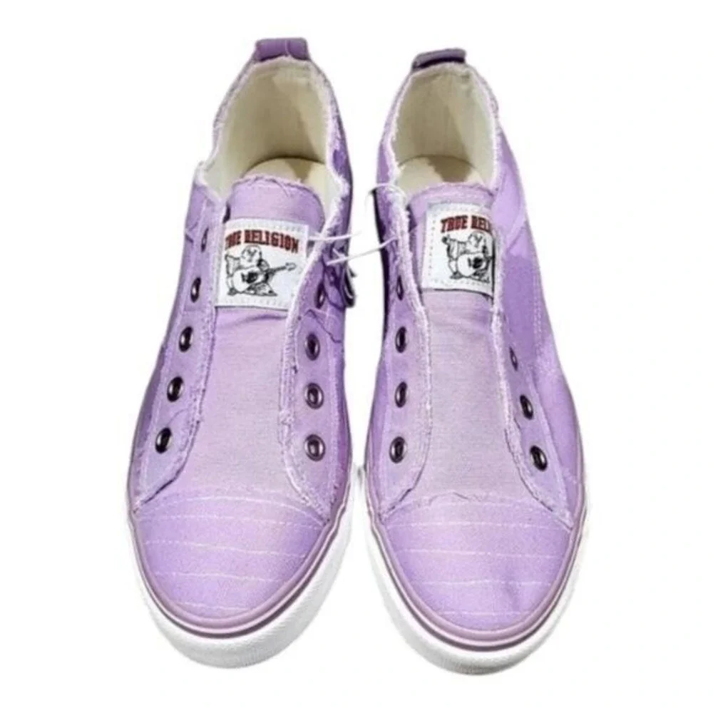 True Religion‎ Korey Purple Canvas Slip On Sneakers Shoes Women's Size 7 New